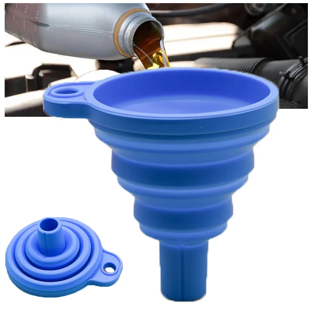 Engine Oil Funnel | Foldable Silicone Design | Professional Auto Fluid Change - Thumbnail 2