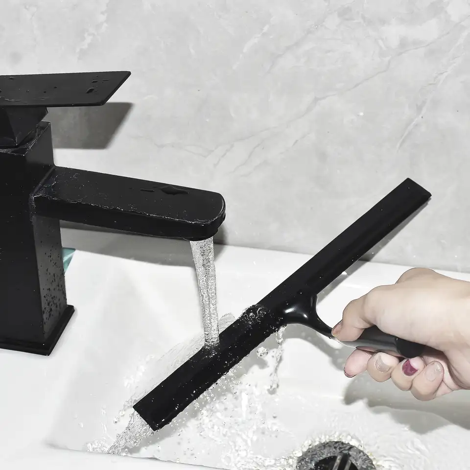 Window Cleaning Kit with Pole | 10-14" Squeegee & Scraper | Shower, Car & Window Tool - Thumbnail 6