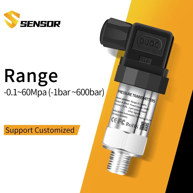Industrial Pressure Transmitter G1/4 | 4-20mA 0-10V Output | Water Oil Fuel Air - Thumbnail 3
