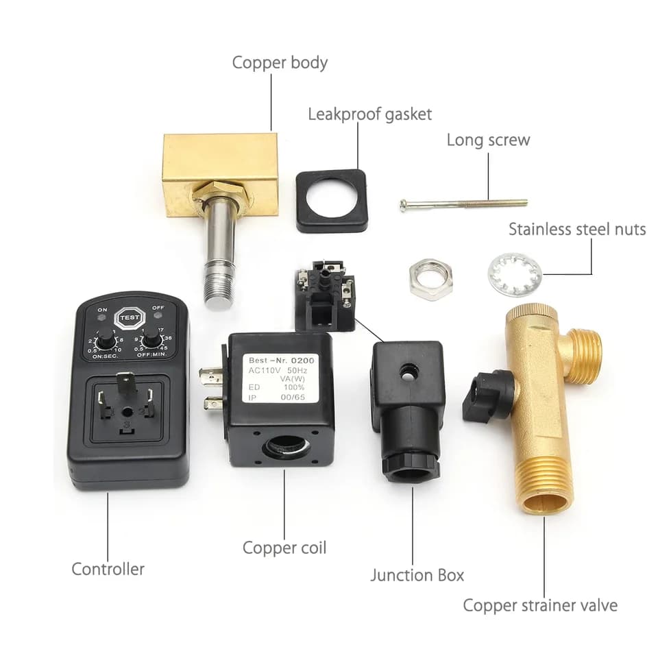 Lockshield Drain Off Valve | Timed Electronic | 1/2 Air Tank - Thumbnail 5