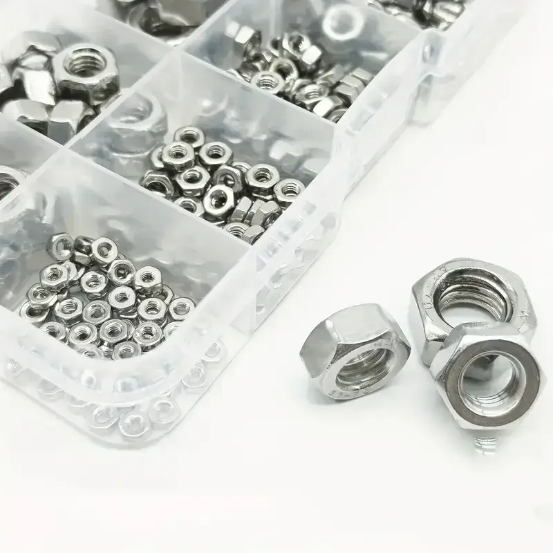 304 Stainless Steel Hex Nuts Assortment | 205pcs M2-M12 A2-70 Kit | For Screws & Bolts