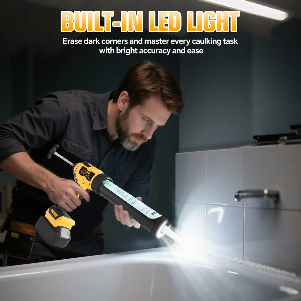 Battery Sealant Gun 300ml | Cordless 6-Speed | For Dewalt 20V - Thumbnail 6