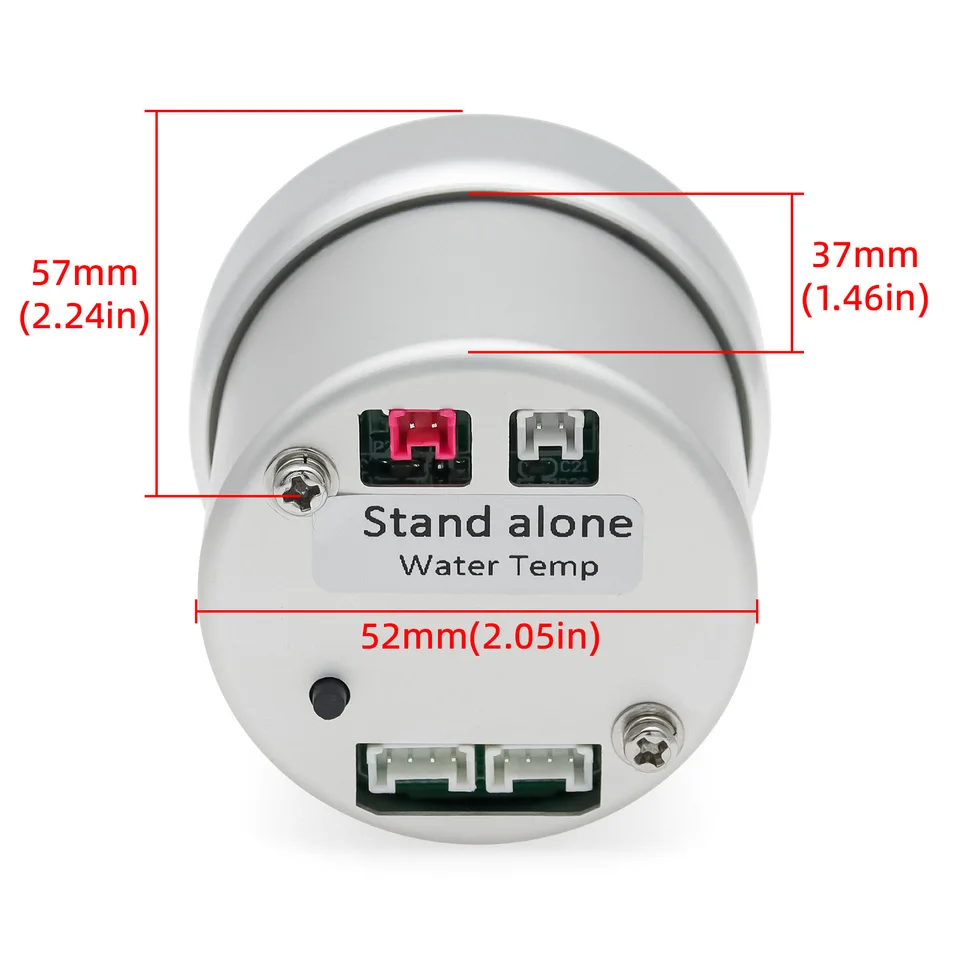 Pressure Gauge | 52mm with 8-Color Backlight | Bar and PSI Readout - Thumbnail 2