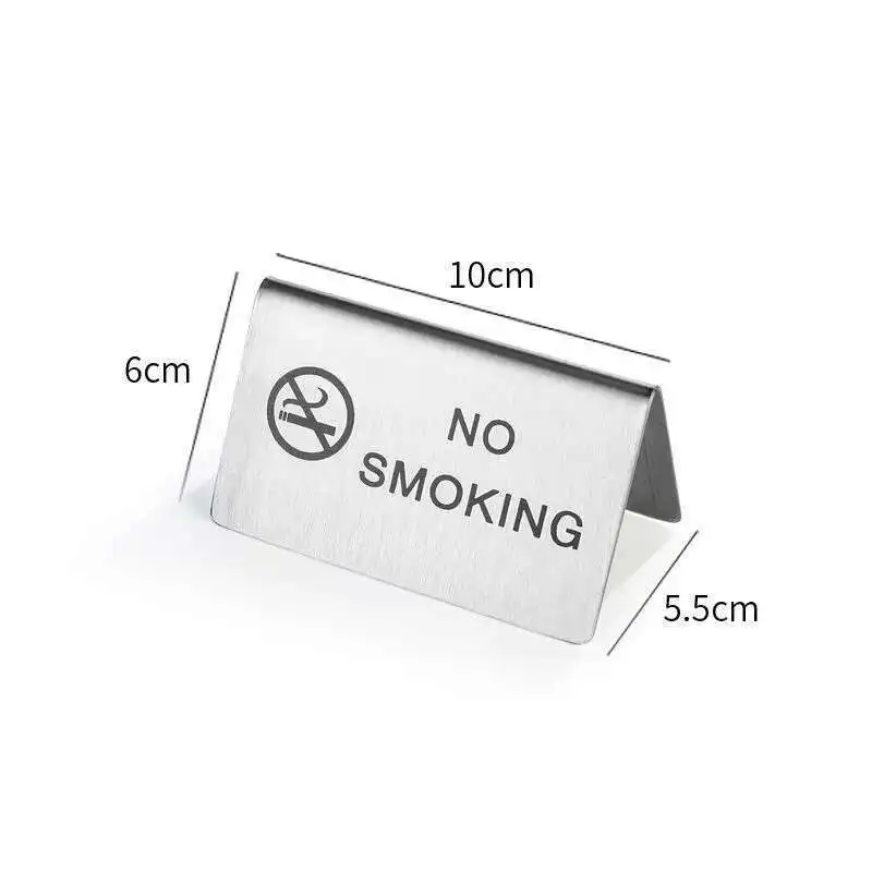 No Smoking Sign | Metal Plate | Tabletop Notice Stand - Thumbnail 4