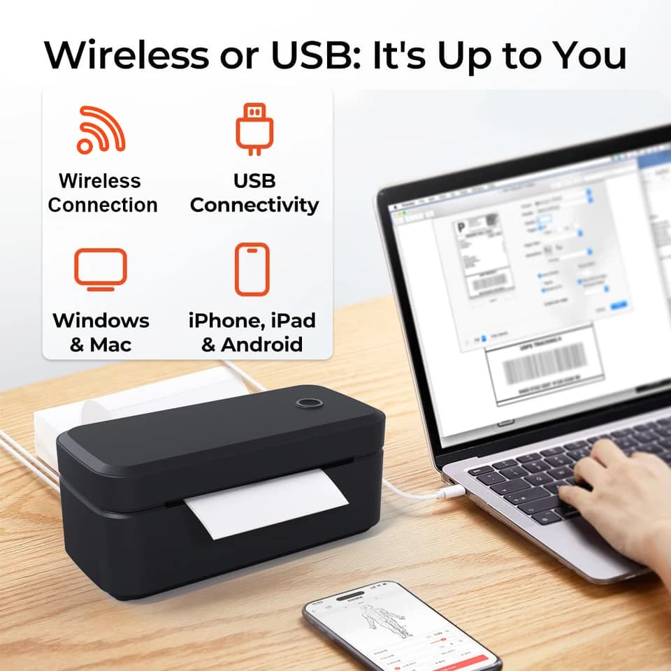 Marklife X4 Label Printer | Portable 4x6 Mailing Packages | Bluetooth & Auto Recognition - Thumbnail 5