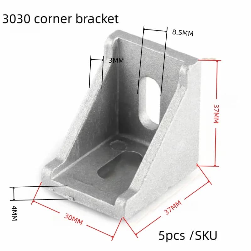 Angle Brackets 2020 3030 4040 | Aluminium Profile Connectors | For 3D Printer CNC - Thumbnail 4