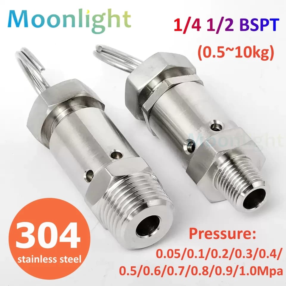 1/4" 1/2" BSP 3/4 Pressure Reducing Valve | 304 SS Safety Relief | Air Compressor - Thumbnail 3