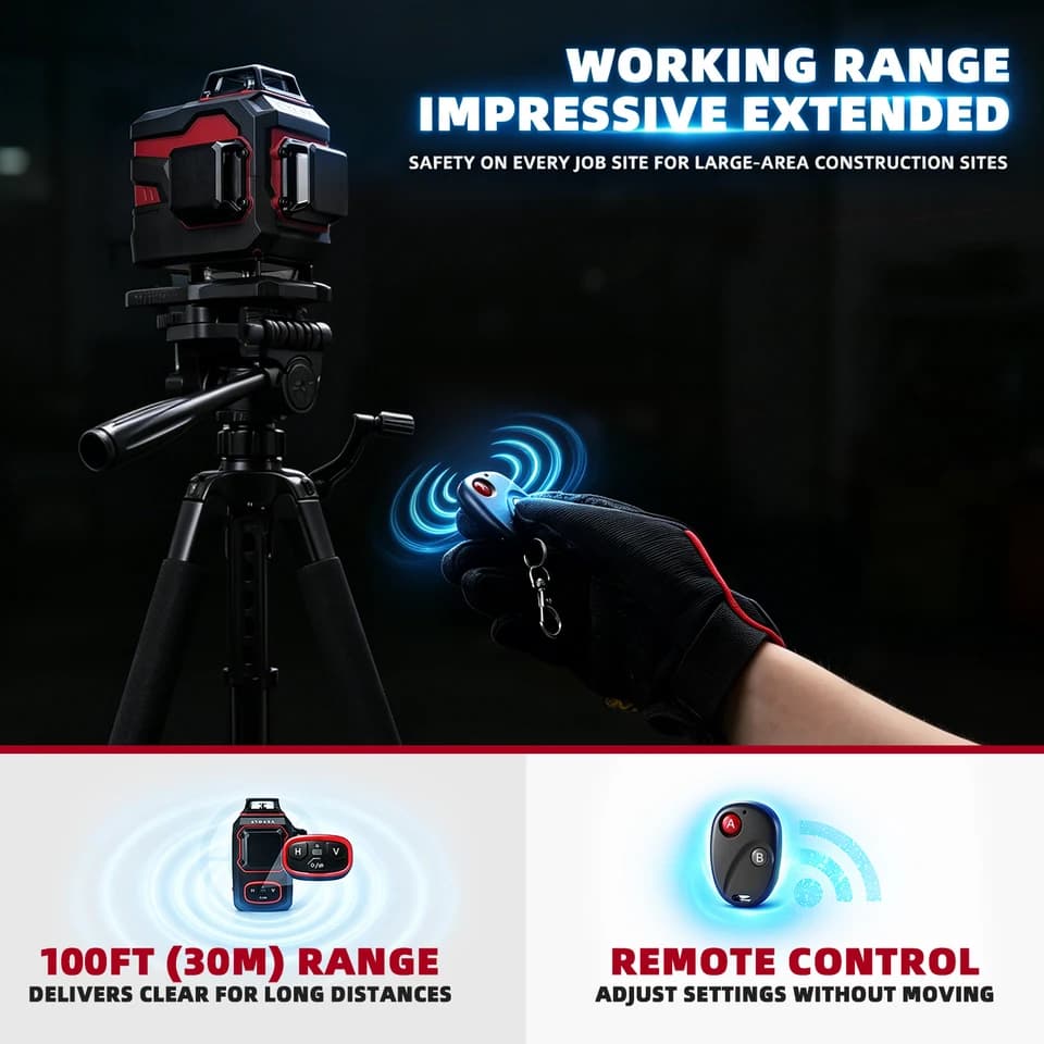 YEVOLT YVGLL4XS16 Laser Level | 16-Line 360° Self-Levelling | 3D Horizontal & Vertical - Thumbnail 6