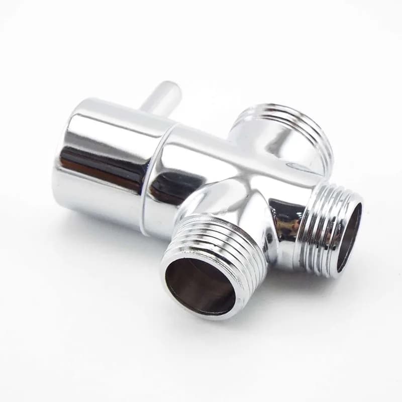 Toilet Siphon Diverter Valve G1/2" G3/4" | Chrome Plated T-Adapter | Shower & Bidet Connector - Thumbnail 5