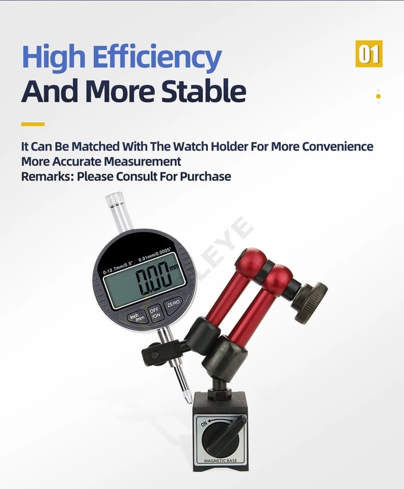 Dial Test Indicator Magnetic Stand | Universal Holder | Bore Gauge Measurement - Thumbnail 7
