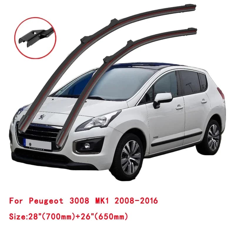 26 Inch Wiper Blades for Peugeot 3008 | All-Weather Natural Rubber | 2008-2024 - Thumbnail 3