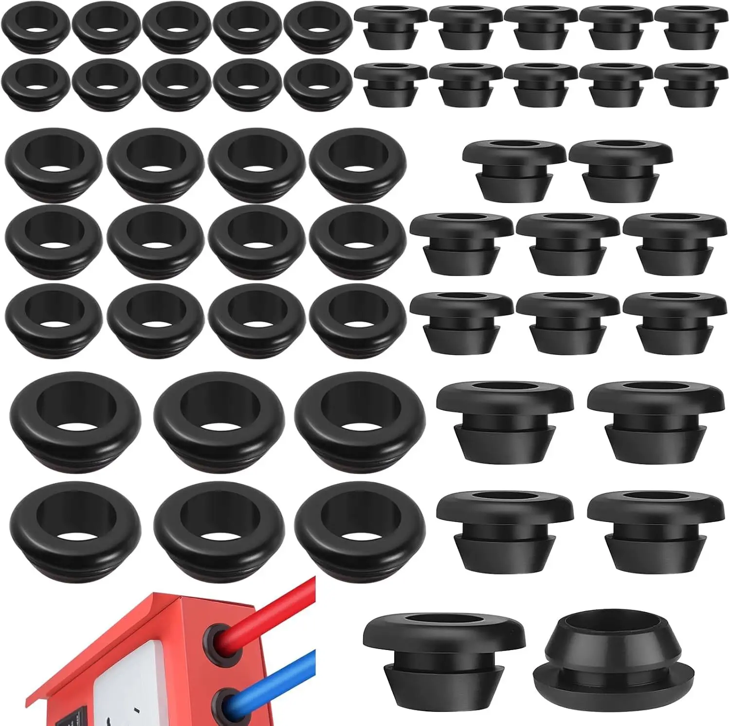 70-Piece Cable Grommet Kit | Automotive & Electrical Panel Protection | Dust & Moisture Resistant - Thumbnail 2
