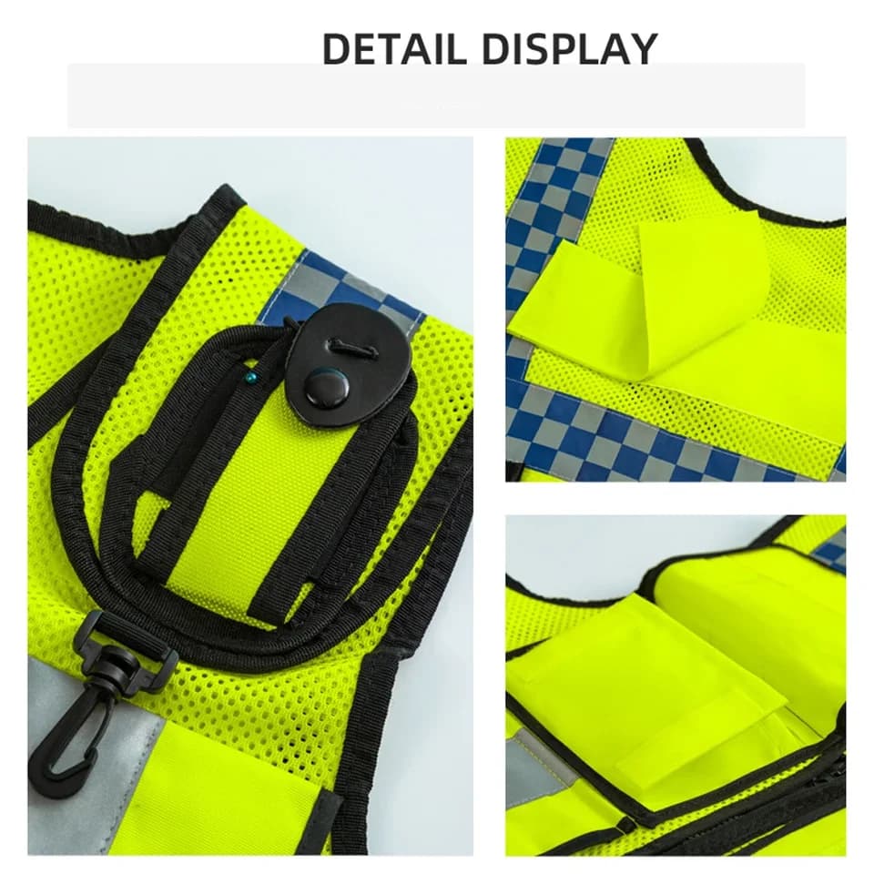 Hi Vis Vest | Breathable Mesh Multi-Pocket | Adjustable Workwear - Thumbnail 5