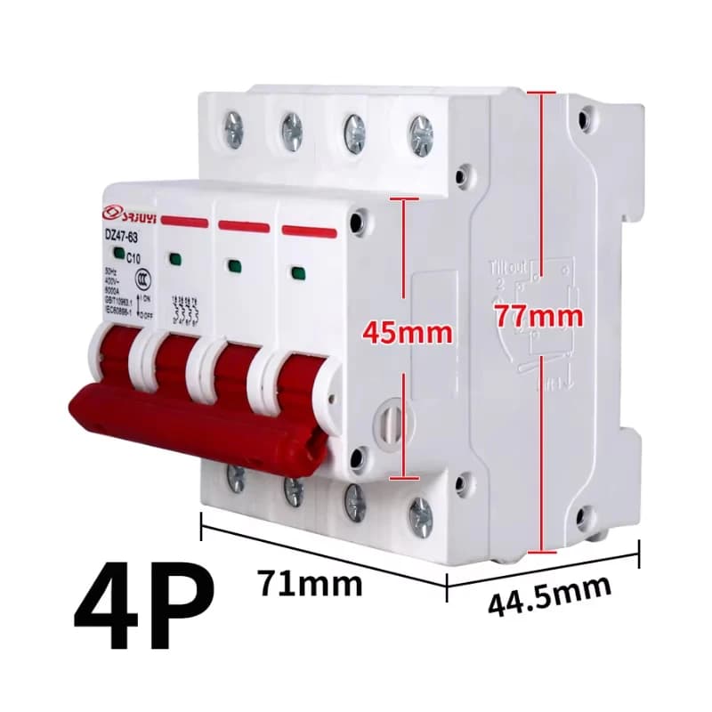 C Type Miniature Circuit Breaker | 400V 6A-63A | 35mm DIN Rail Mount - Thumbnail 6