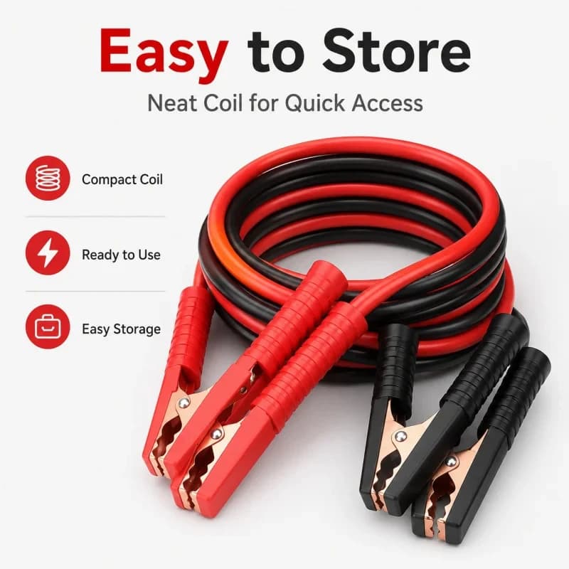 Jumper Cables for Car | 4M Pure Copper Wire | Emergency Start Kit - Thumbnail 5