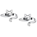 2Pcs Silver Cat