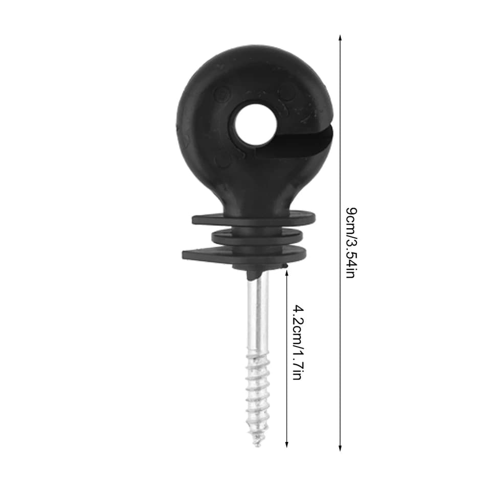 Electric Fence Insulators | 50 Black Screw-in Rings | For Wooden Posts - Thumbnail 6