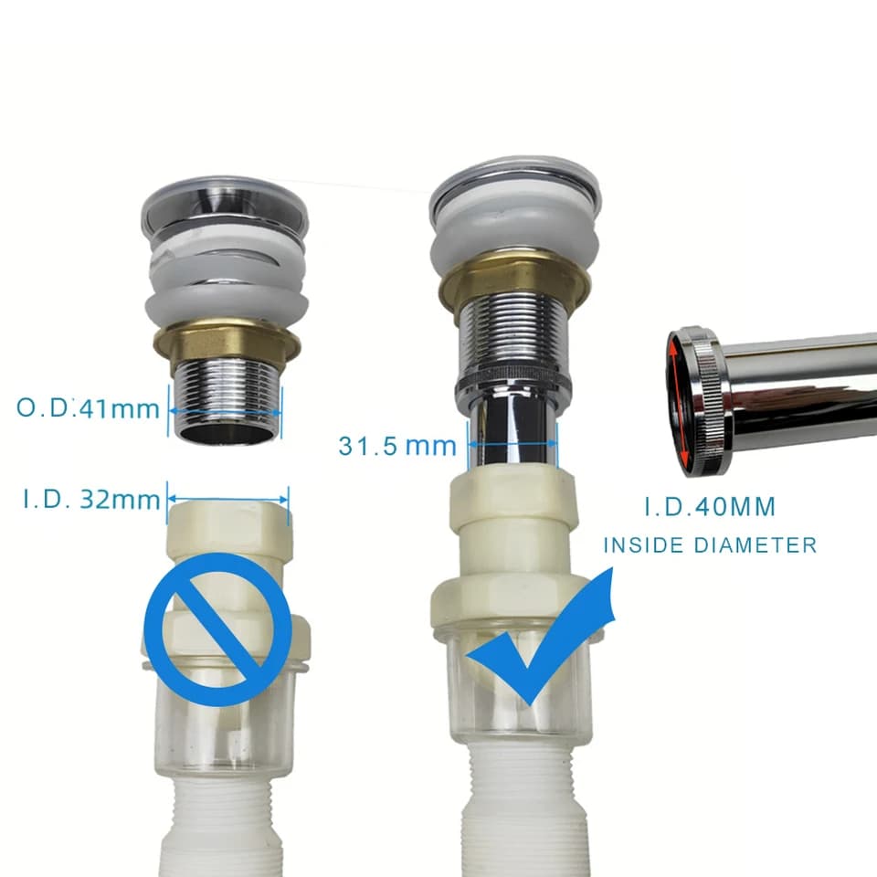 Custom Kitchen Sink Bottle Trap | Adjustable Length 10-80cm | Basin Waste Pipe Extension - Thumbnail 5