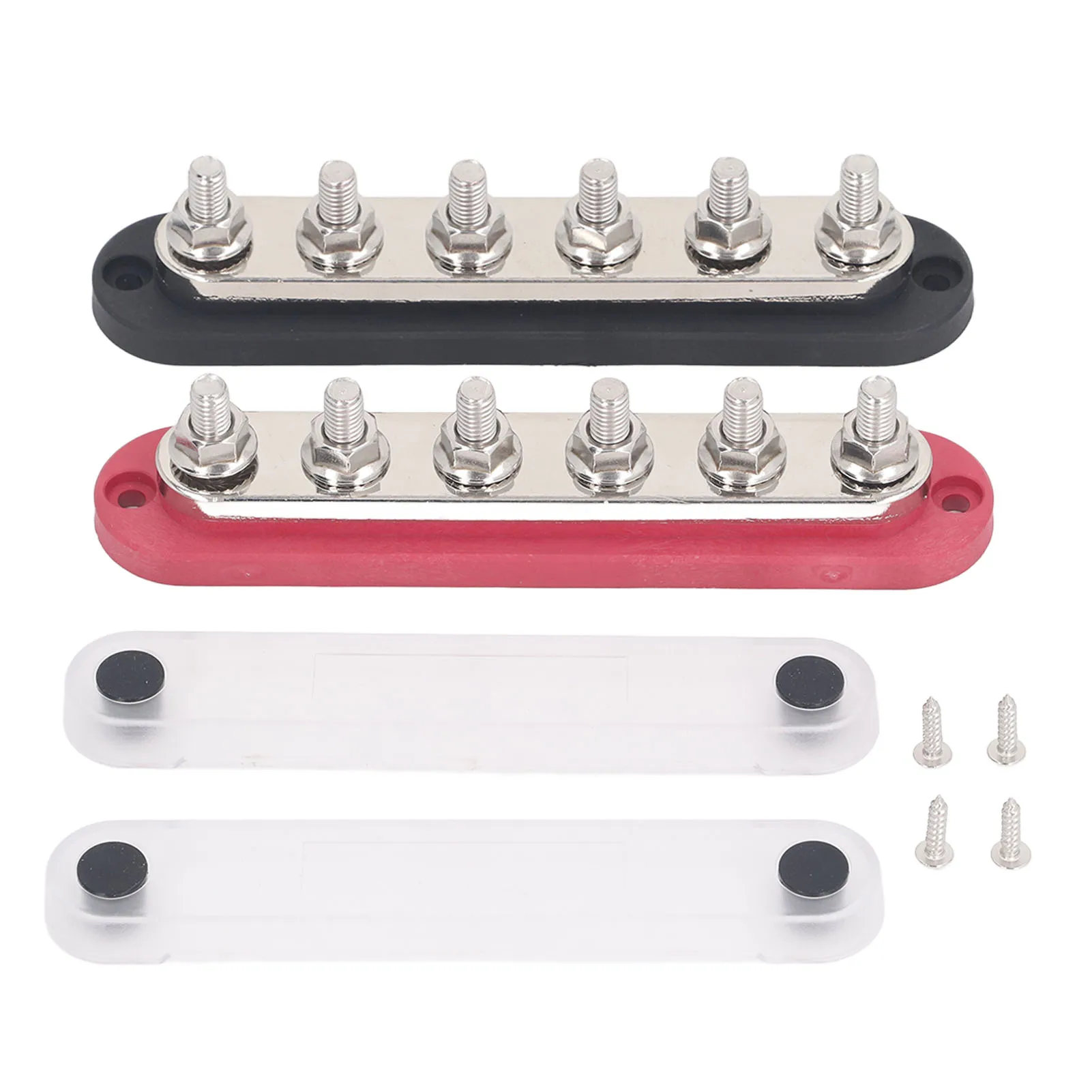 M8 300A brass and stainless steel bus bar terminal block for 12V to 48V power distribution in car, boat, and marine electrical systems.