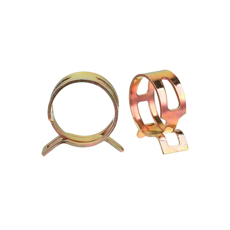Jubilee clips: two identical hose clamps on a white background.