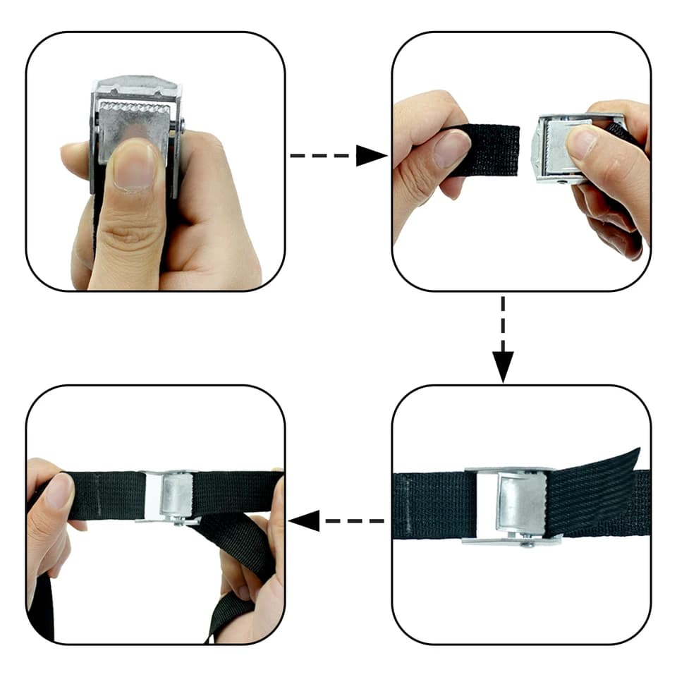Tie-Down Straps | 6M Length | For Car & Motorcycle Cargo - Thumbnail 2