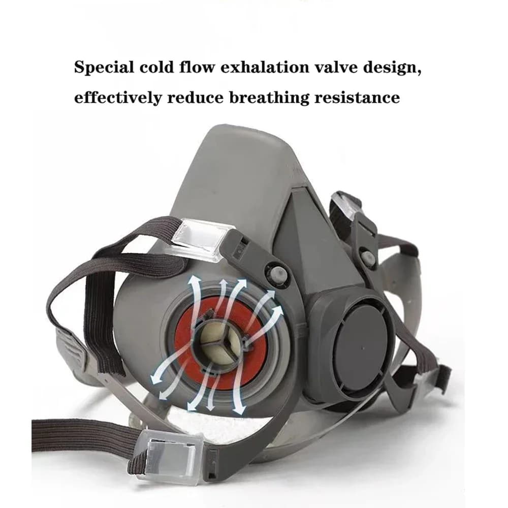 3M 6200 Series half mask respirator with 6001 filter, designed for industrial painting, dust, and gas protection during construction work.