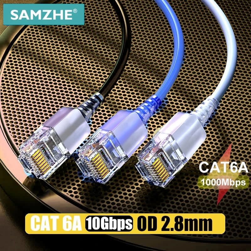 Cat6A Slim Ethernet Cable | 10Gbps Network Patch Lead | Router, PC, PS5 Compatible - Thumbnail 3