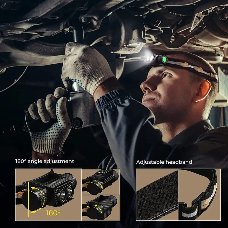 H25L USB Rechargeable Head Torch | 1000LM, 5000K | Camping & Fishing - Thumbnail 5