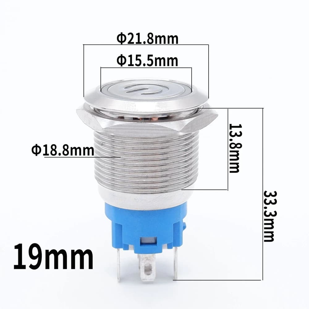 Waterproof Power Switch Kit | 10-Pack 16mm & 19mm Push Buttons | 12V LED & Accessory Control - Thumbnail 6