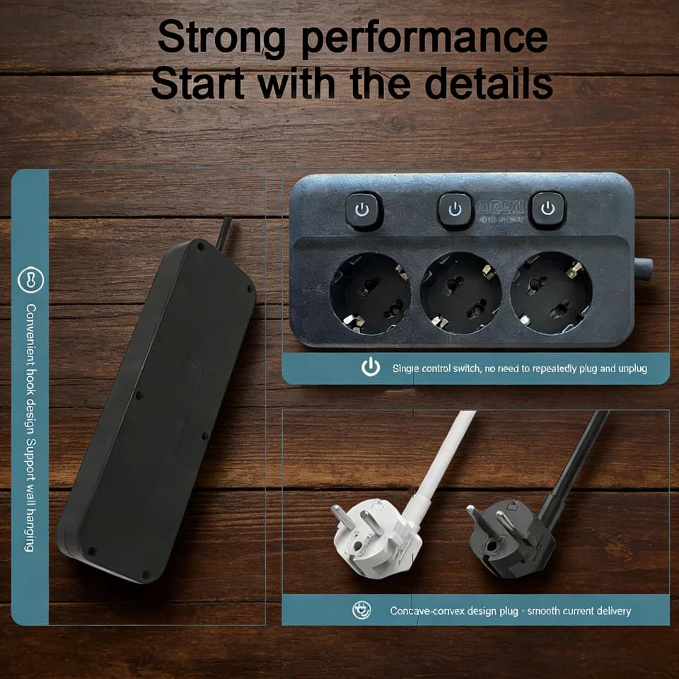 Extension Lead with USB C PD Fast Charging | Surge Protection | Multi-Socket Power Strip - Thumbnail 5