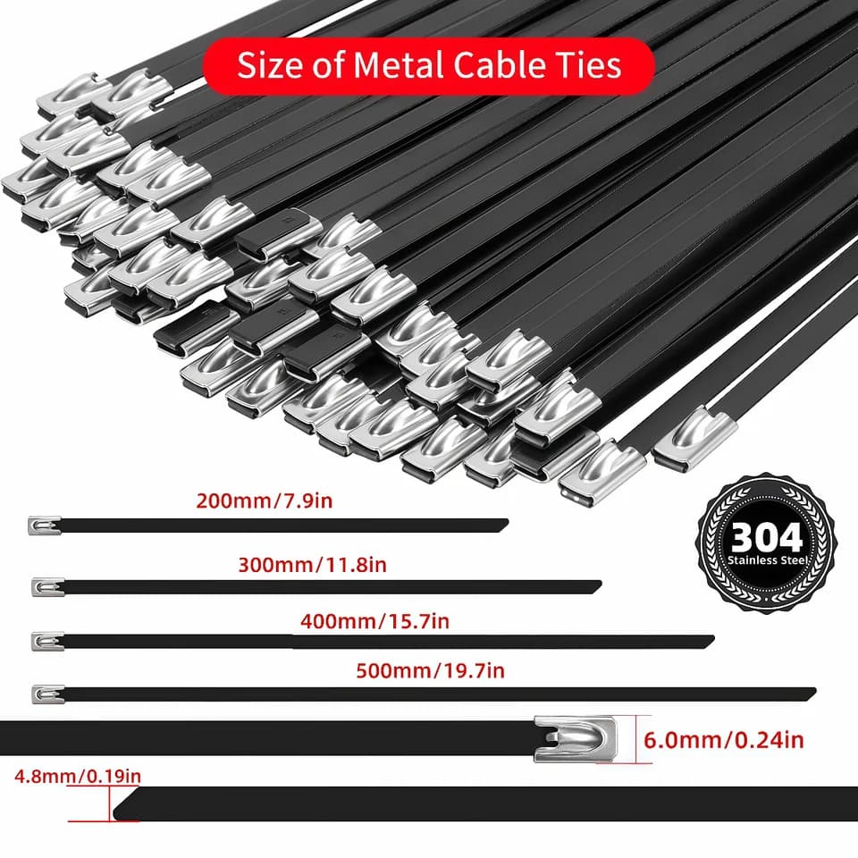 Cavity Wall Ties | Heavy Duty 304 Stainless Steel | Self-Locking Metal Cable Ties - Thumbnail 3