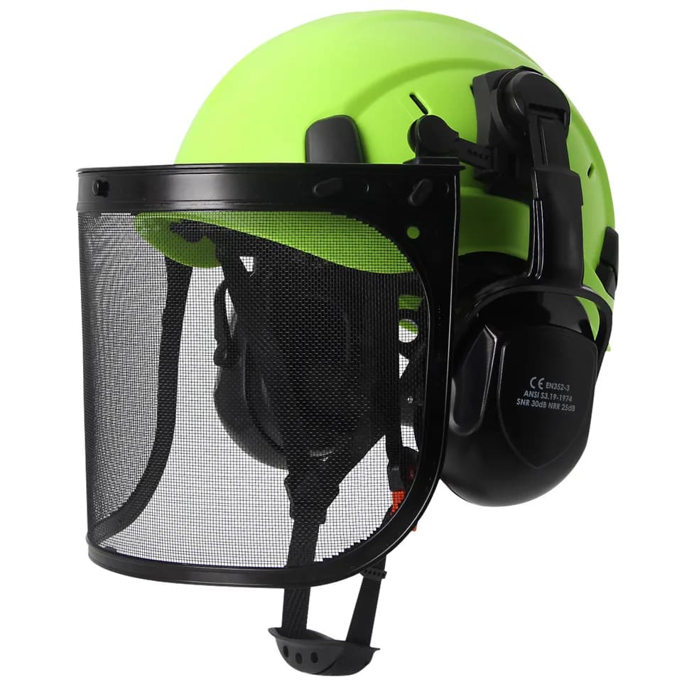 Safety Helmet in Construction | ABS Forestry Hard Hat | 3-in-1 Ear & Face Protection - Thumbnail 2