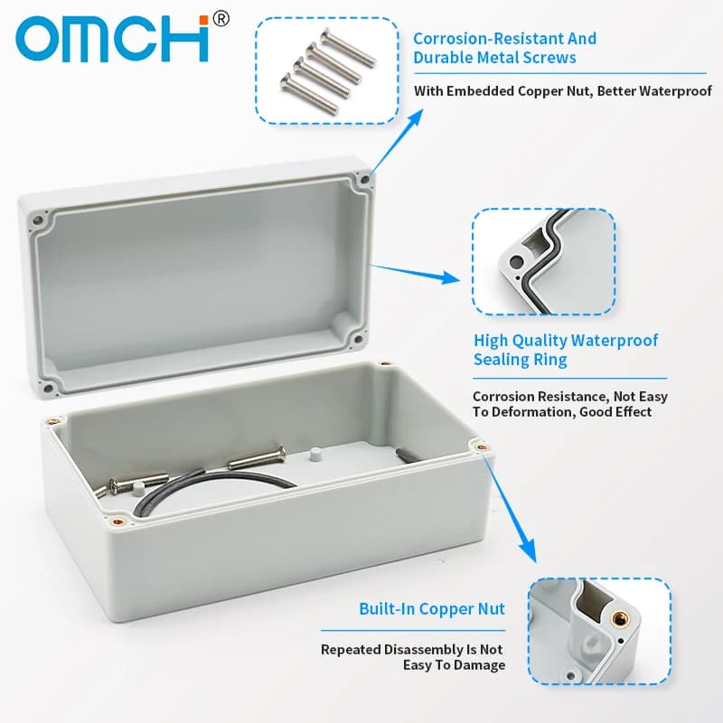 F Series IP66 ABS Junction Box | Outdoor Waterproof Enclosure | Screw Cable Glands - Thumbnail 5