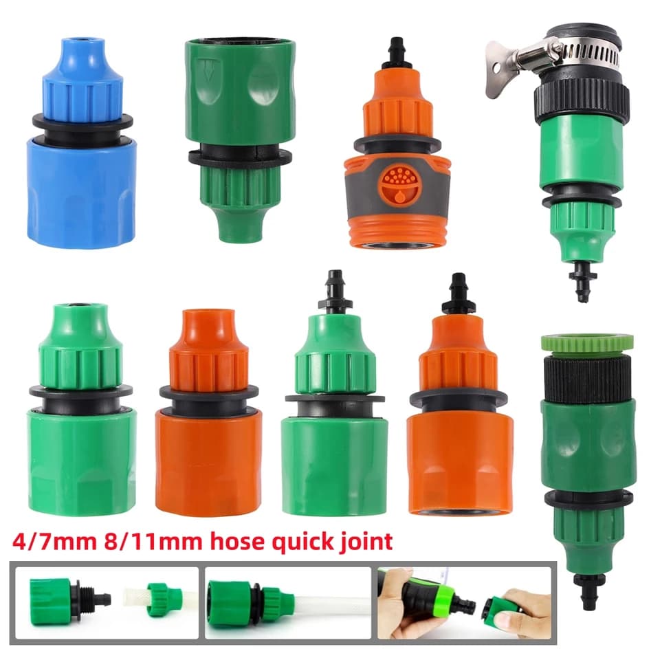 Garden Hose Tap Quick Connectors | 4/7mm 8/11mm Drip Irrigation Adapters | 5/10 Pcs - Thumbnail 6