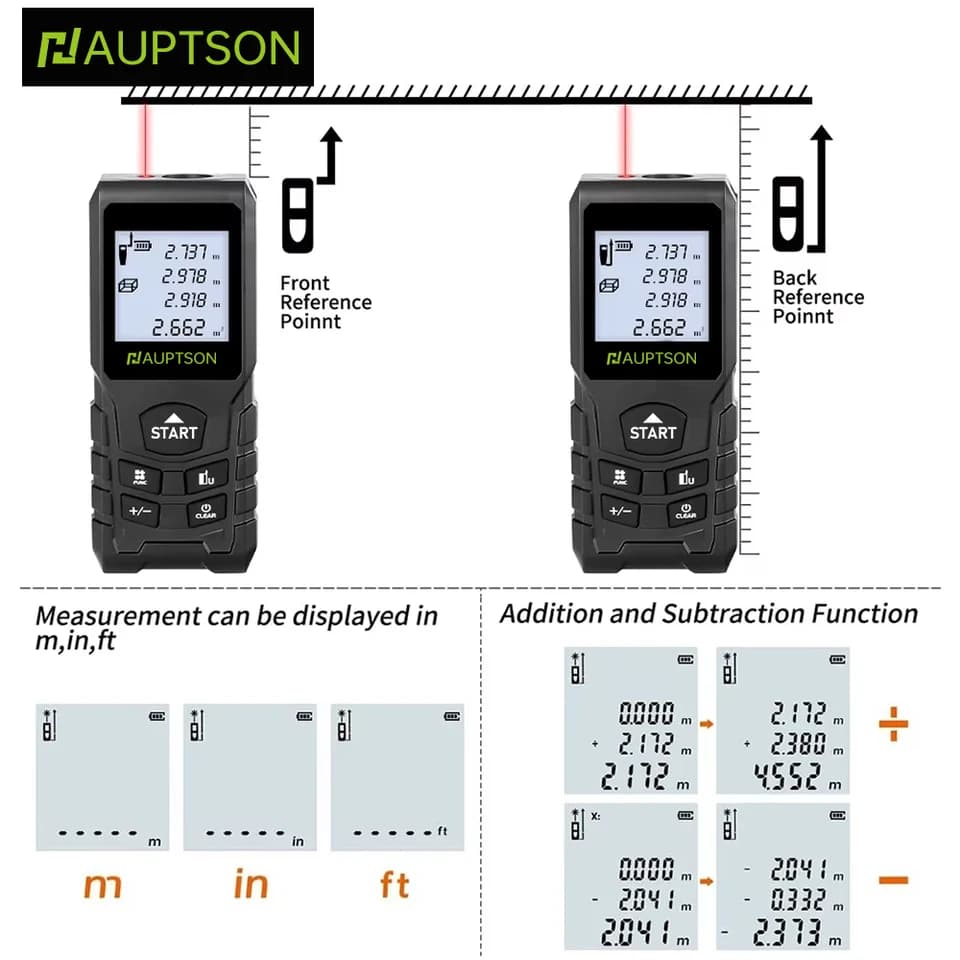 HAUPTSON Laser Measure 70/100M | Digital Distance Meter | Construction Tool - Thumbnail 4