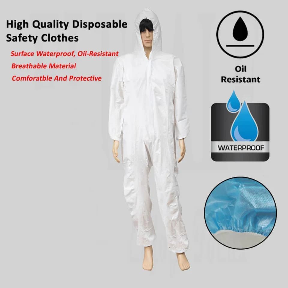 Disposable Hazmat Suit | Waterproof & Dustproof Coverall | Industrial Safety - Thumbnail 2