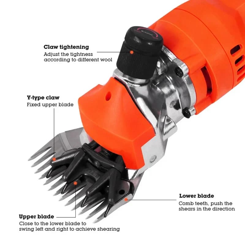 1300W Electric Sheep Shears | 6-Speed Animal Wool Clipper | 110V/220V Trimmer - Thumbnail 5