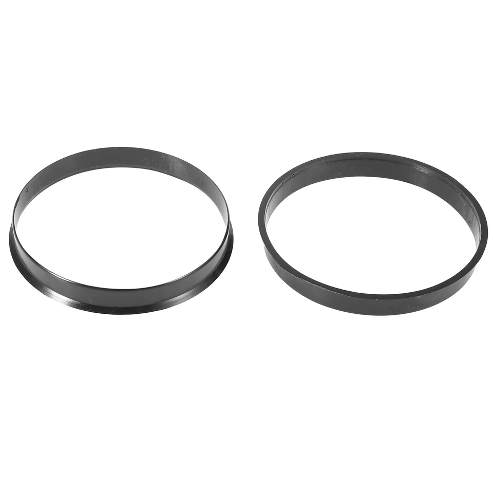 Four plastic car hub centric rings, essential wheel spacers for various bore sizes.