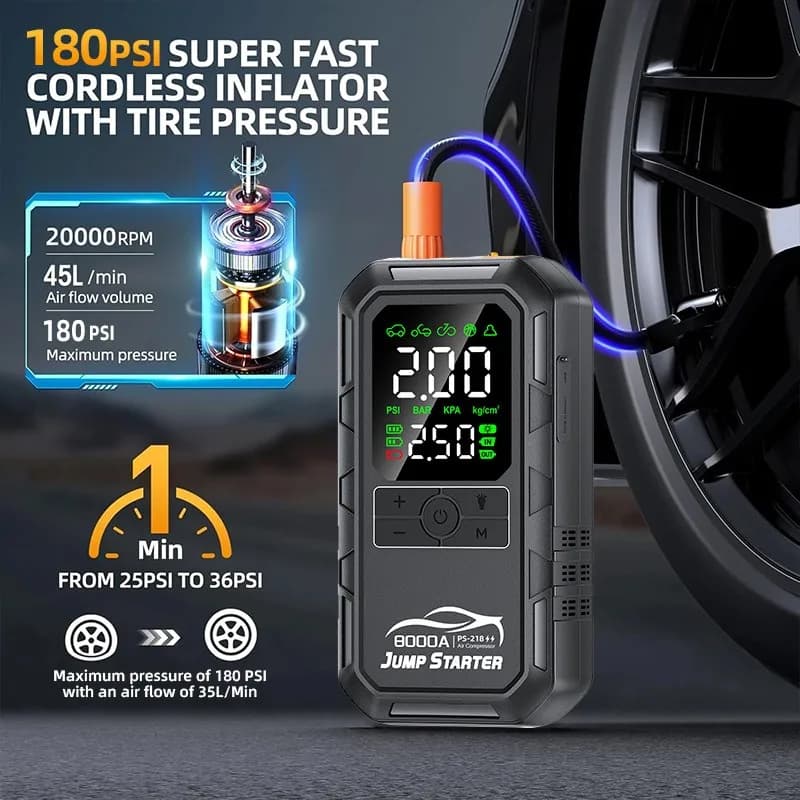 Jumper Cables for Car | Wireless Battery Booster | Emergency Power Supply - Thumbnail 2