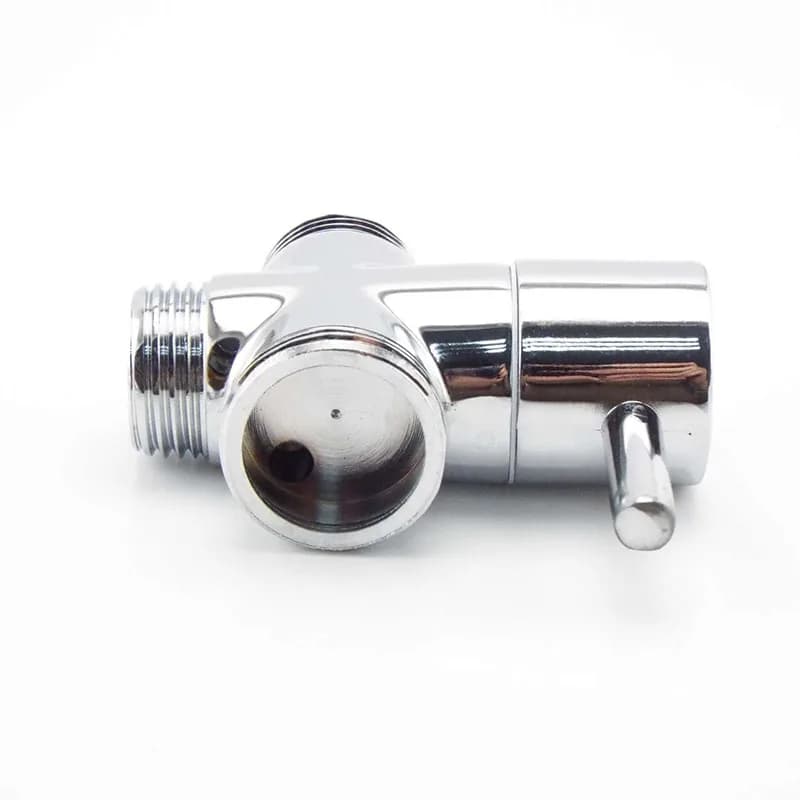Toilet Siphon Diverter Valve G1/2" G3/4" | Chrome Plated T-Adapter | Shower & Bidet Connector - Thumbnail 6