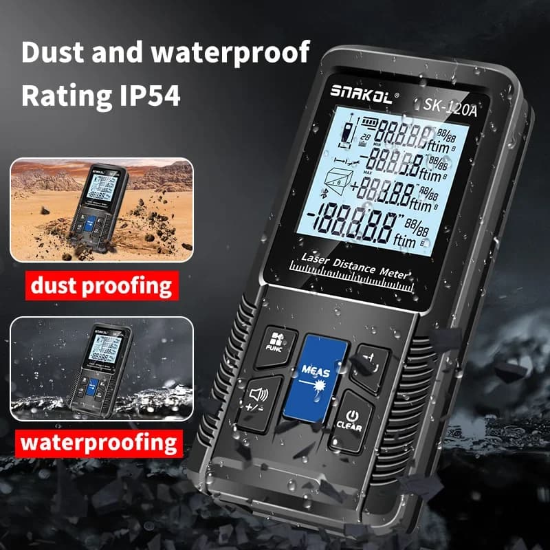 SNAKOL Laser Measure 40-120m | Digital Distance Meter | Portable Electronic Ruler - Thumbnail 4