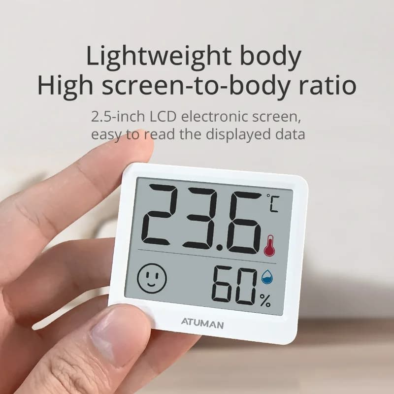 Digital Temperature & Humidity Moisture Meter | 2.5" LCD Indoor Thermometer | Weather Station Sensor - Thumbnail 5