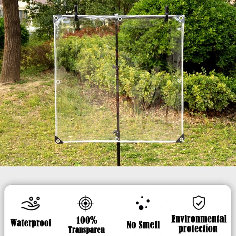 Clear PVC Tarpaulin | 0.35/0.55mm Heavy Duty | Garden & Balcony Rain Cover - Thumbnail 6