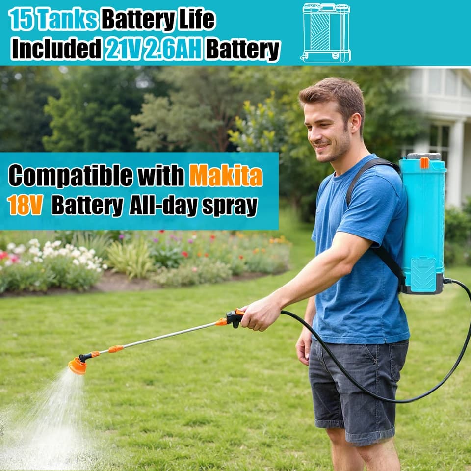 Battery Powered Sprayer Backpack | 100 PSI Electric | Makita 18V Compatible - Thumbnail 2