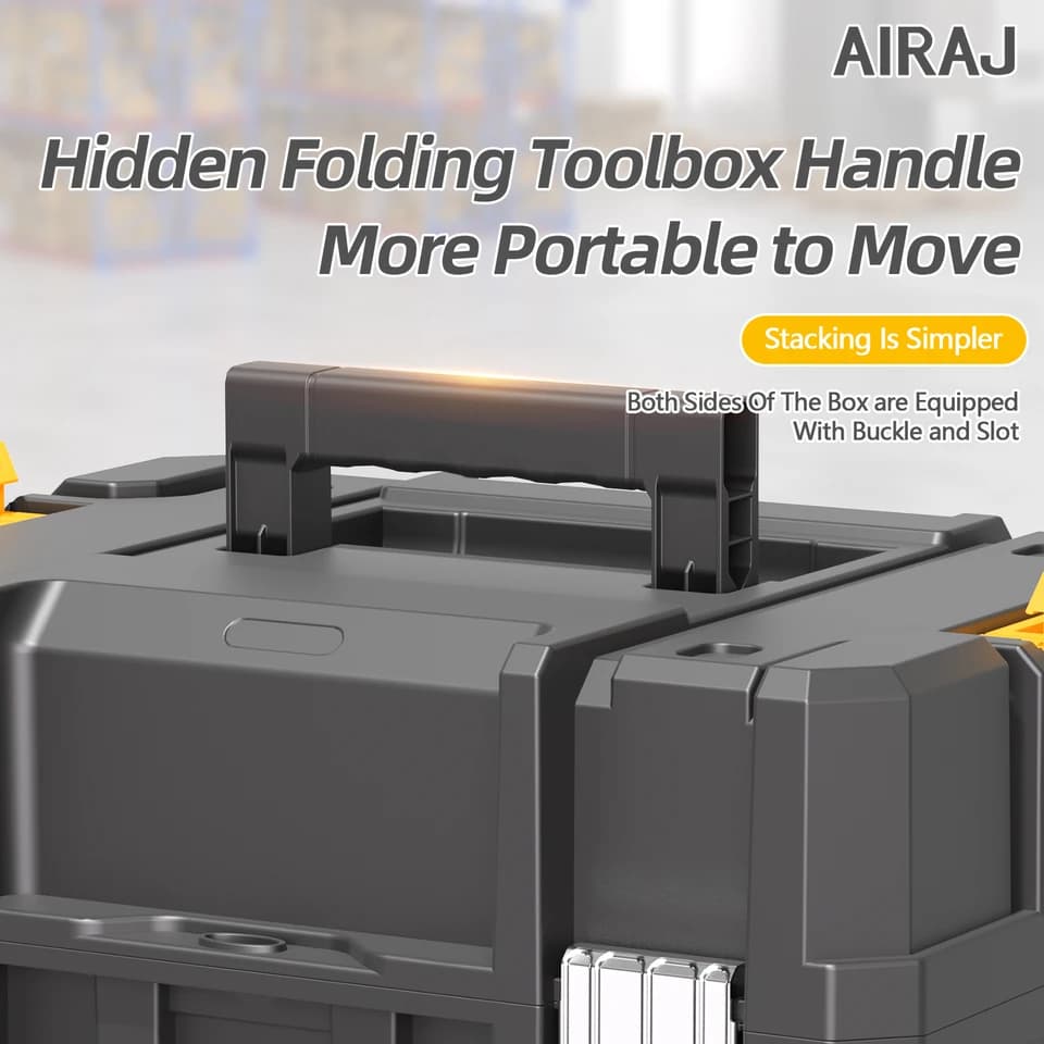 Stackable Rolling Tool Box | Portable Plastic Storage | Garage Organiser - Thumbnail 6