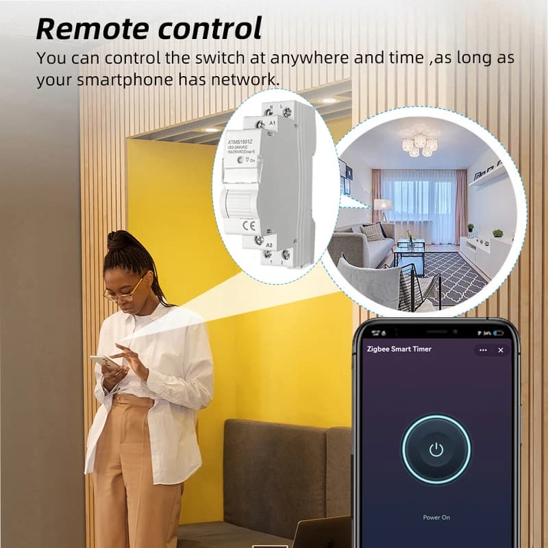 Smart ZigBee Miniature Circuit Breaker | 16A DIN Rail Relay | App Remote Control - Thumbnail 4