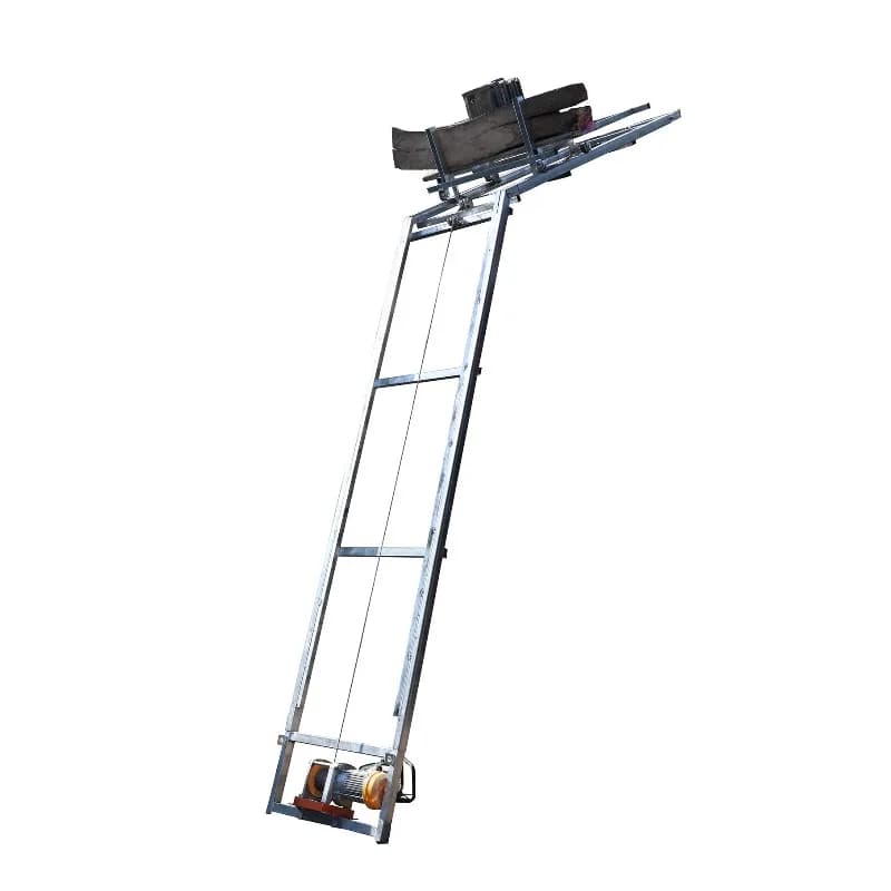 Automatic electric ladder lift cargo elevator for solar panel installation, featuring a sturdy aluminum frame and smooth lifting platform.