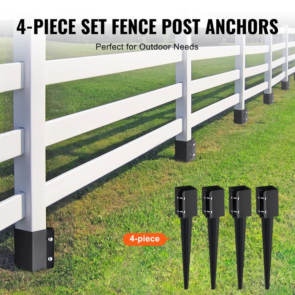Fence Post Spike 4 Pack | 24" x 4" Powder Coated | Heavy Duty Ground Anchor - Thumbnail 5