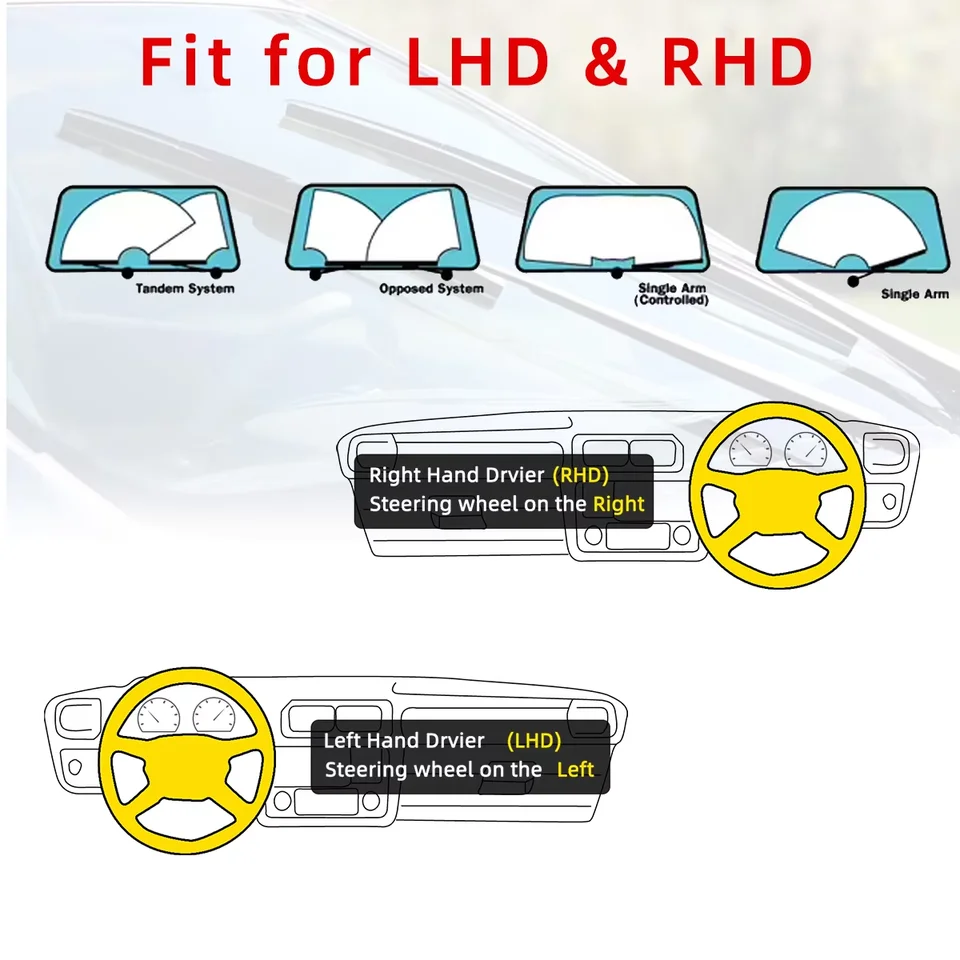 26 Inch Wiper Blades | 11-Layer Natural Rubber | All-Weather J/U Hook - Thumbnail 5