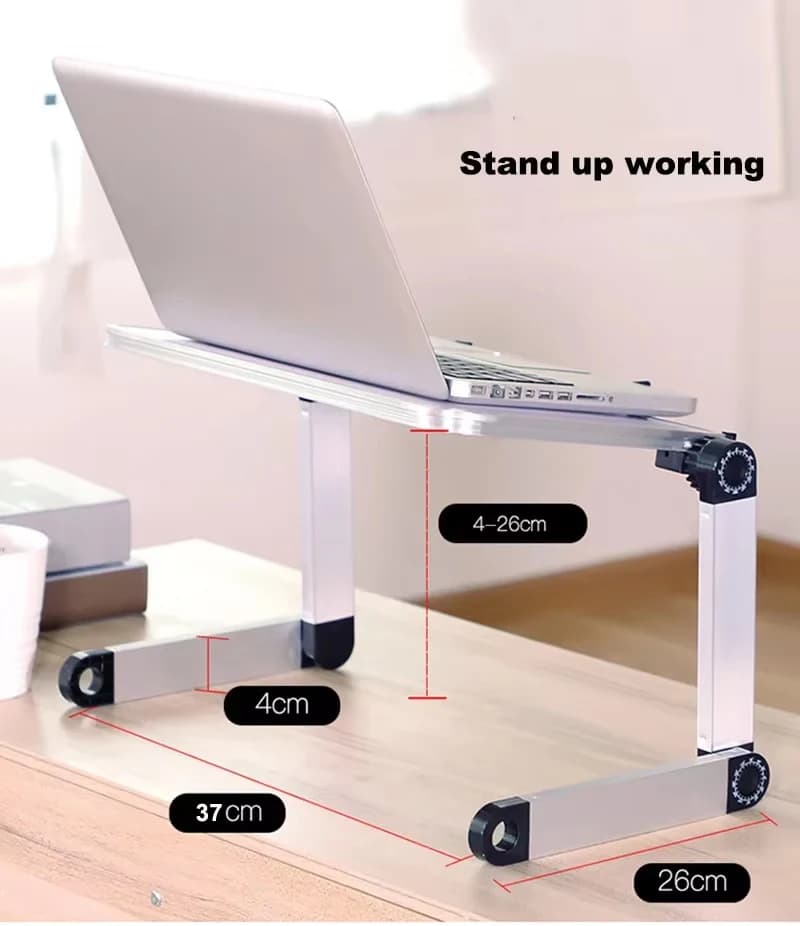 Portable Folding Laptop Stand | Aluminium Alloy | Desk & Bed Use, 11-17 Inch - Thumbnail 7